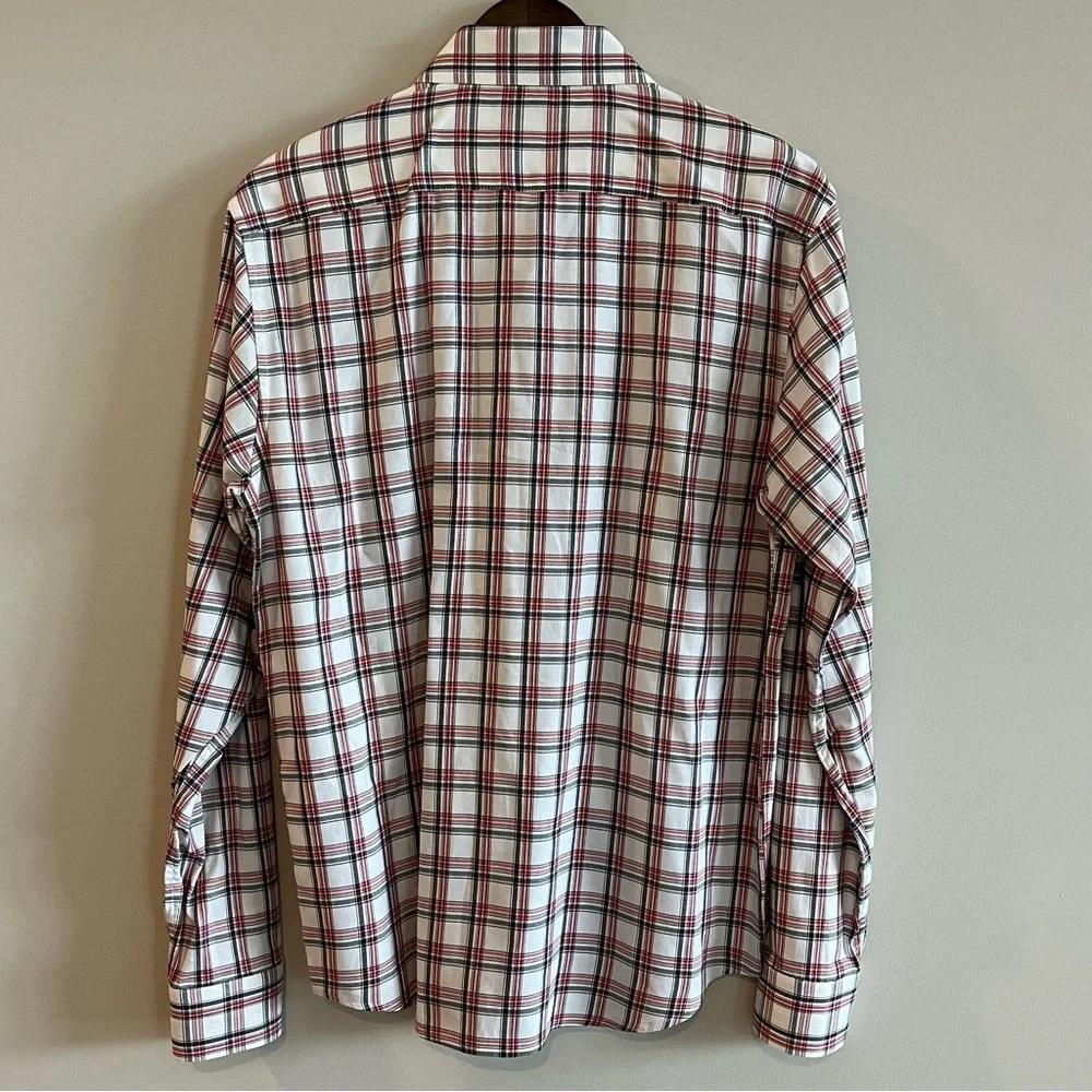 Banana Republic Men’s Untucked Oxford Plaid Long Sleeve Shirt M